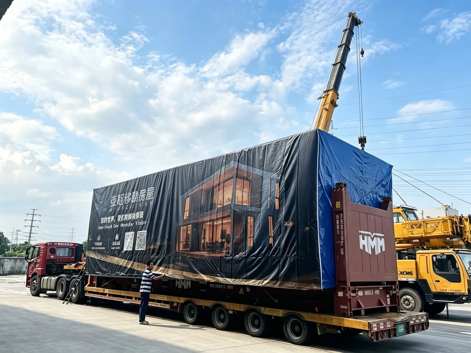 Modular unit hoisting and installation site