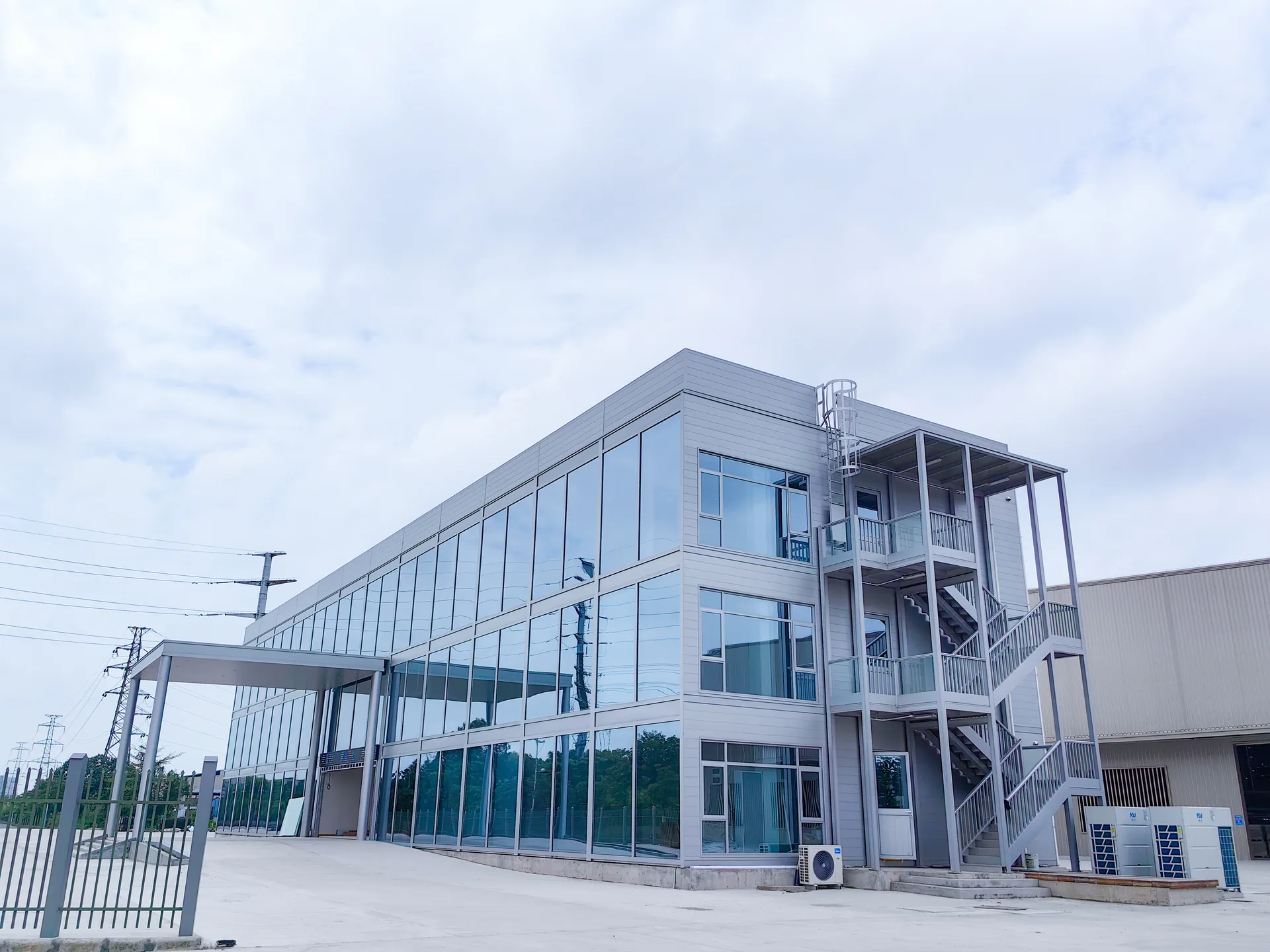 Sustainable modular residential building background