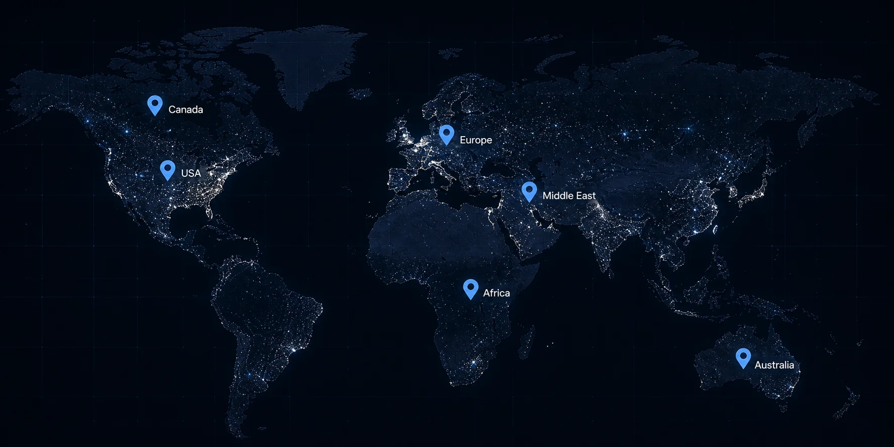 World map with Alumodular project and partner regions
