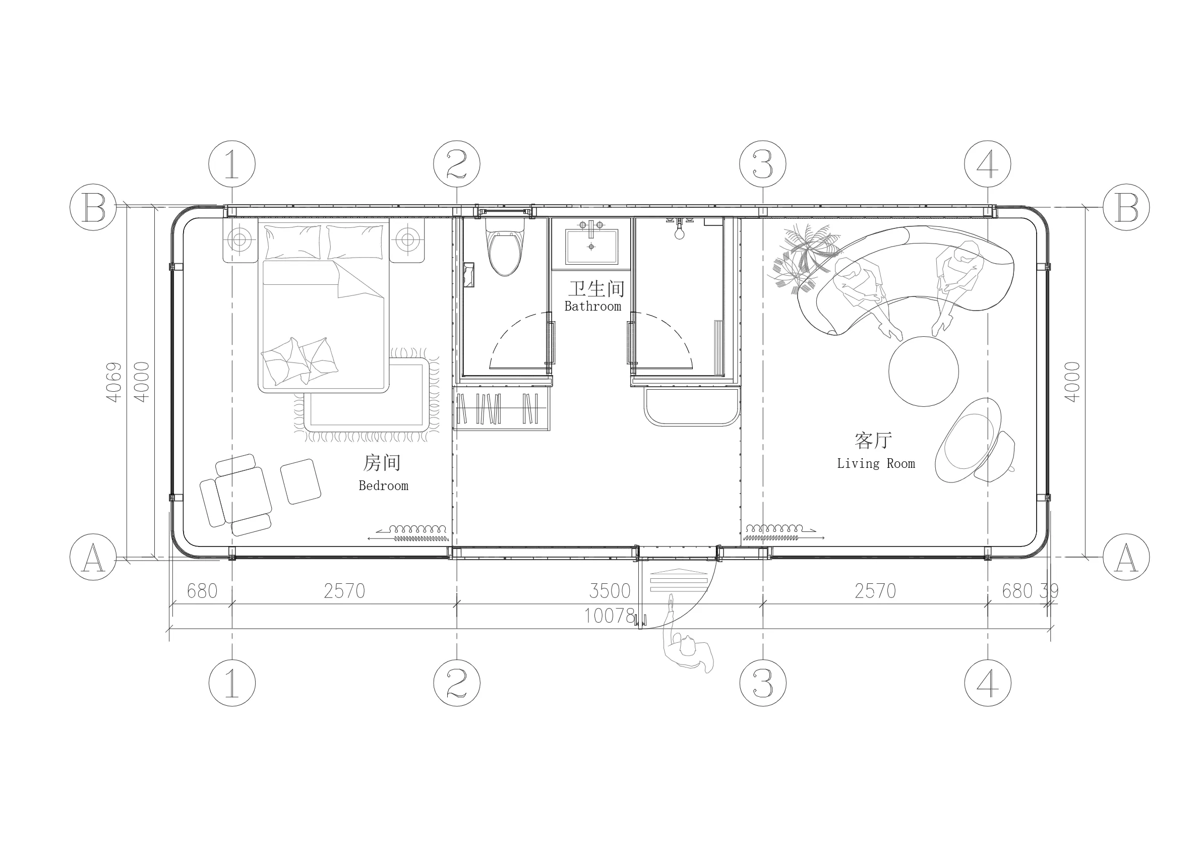 AP-10 floor plan drawing and dimensions