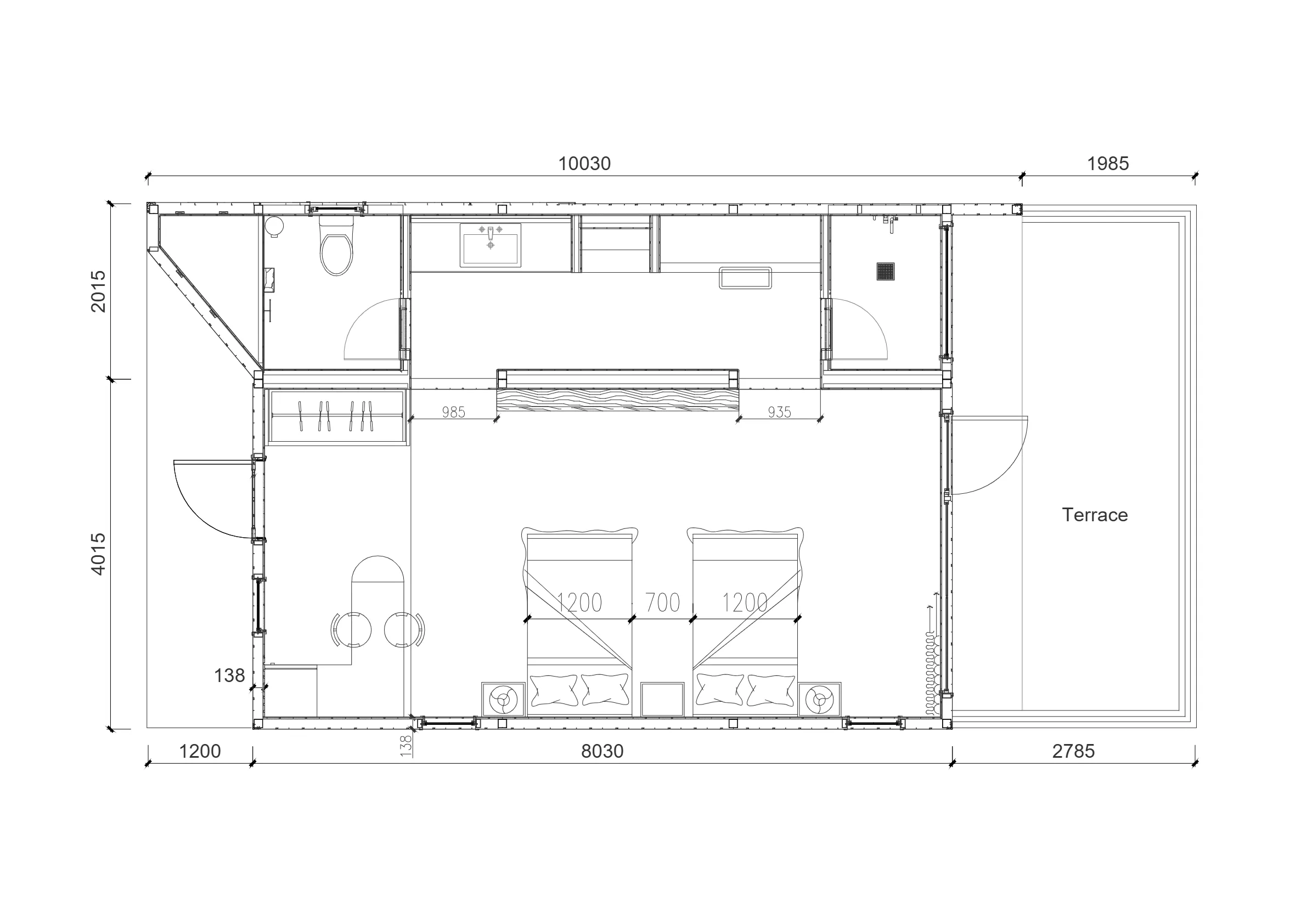 P-60 floor plan drawing and dimensions