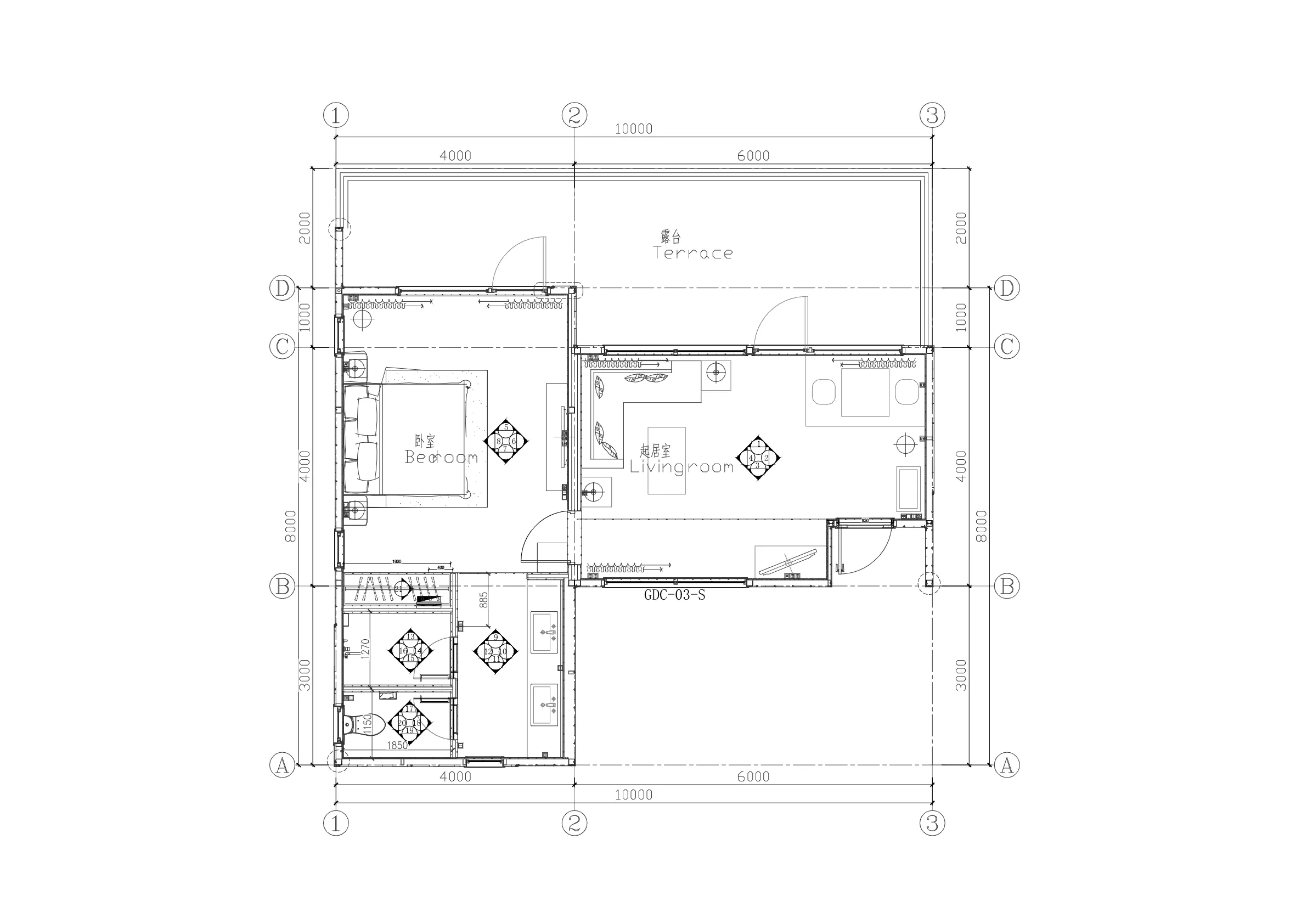 T-62 floor plan drawing and dimensions
