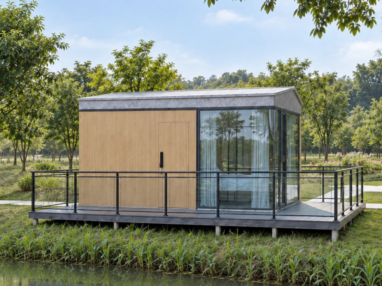 ADU granny flat modular home with deck